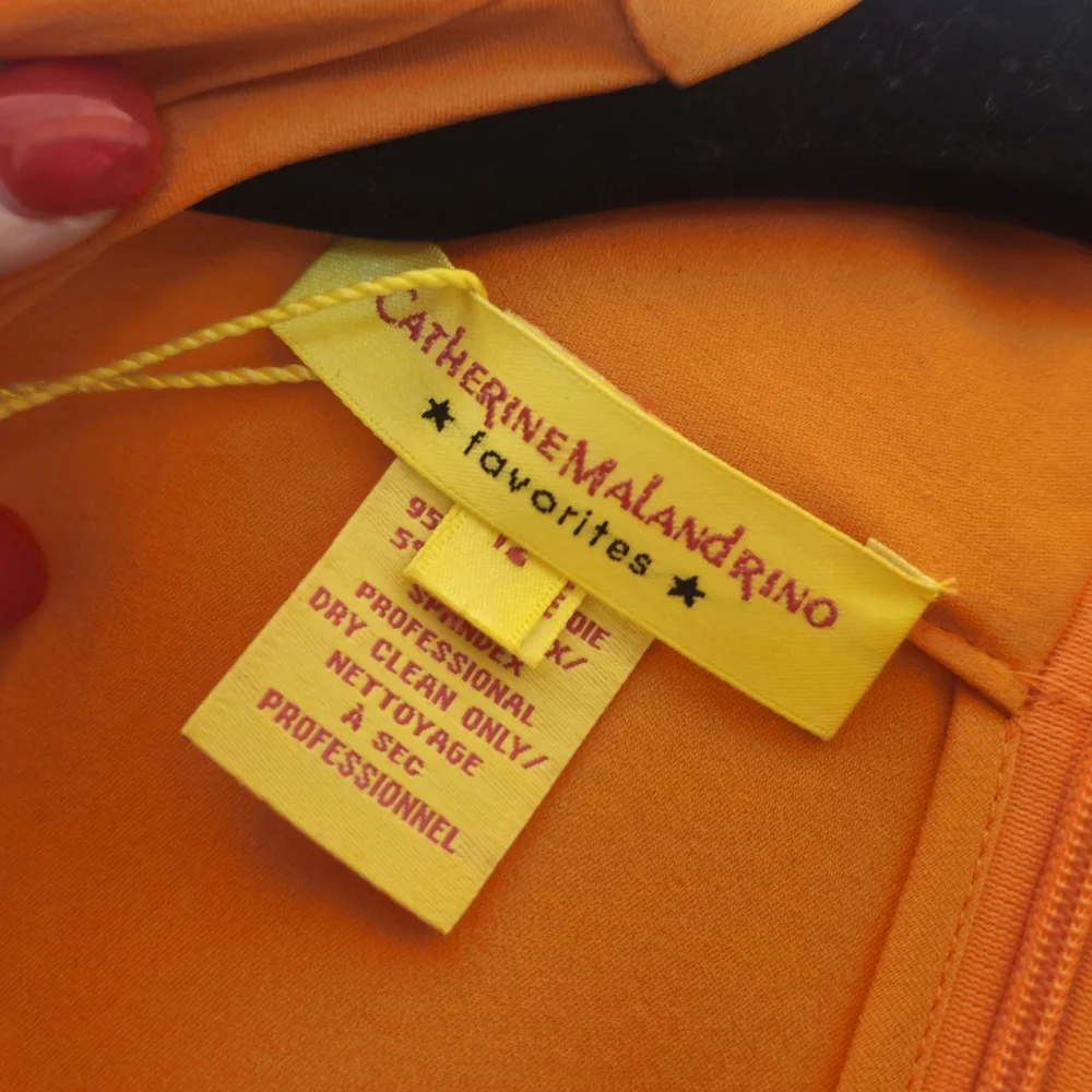 Sleeveless Orange Wrap Dress with Waist Tie - Picture 3 of 5
